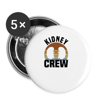 Sensibilisation à la transplantation rénale et aux maladies cancéreuses - Lot de 5 petits badges (25 mm) - blanc - Devant