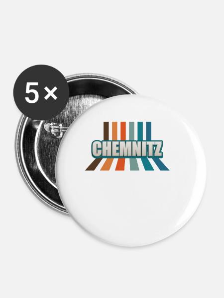 Chemnitzerin Chemnitzer Chemnitz - Buttons klein 25 mm (5er Pack) - Weiß