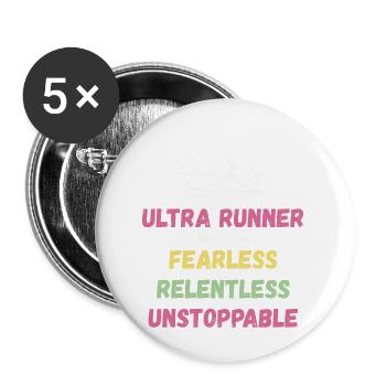 Ultra Runnner - Intrépide. Implacable. Imparable. - Lot de 5 petits badges (25 mm) - blanc - Devant