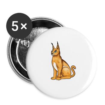 Kawaii Wüstenluchs - Buttons klein 25 mm (5er Pack) - Weiß - Vorne
