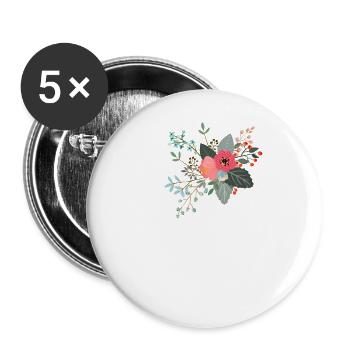 Buchstabe g blumig - Buttons klein 25 mm (5er Pack) - Weiß - Vorne