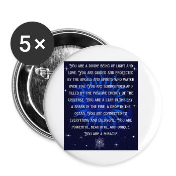 Astrologie Dire anglais - Lot de 5 petits badges (25 mm) - blanc - Devant
