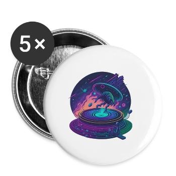 Galactic Record Player - Buttons small 1''/25 mm (5-pack) - white - Front