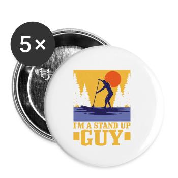 I'm A Stand Up Guy Stand Up Paddle Board - Buttons klein 25 mm (5er Pack) - Weiß - Vorne