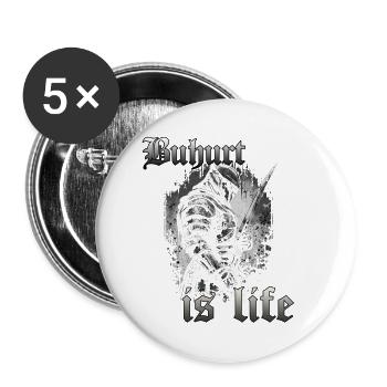 Dark Buhurt Knight Tournoi de compétition Guerrier - Lot de 5 petits badges (25 mm) - blanc - Devant