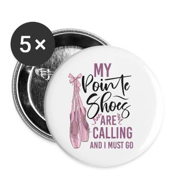 Ballet Danseuse Danse Ballerine - Lot de 5 petits badges (25 mm) - blanc - Devant
