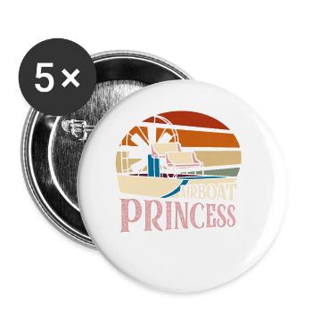 Airboat Princess Hydroplane Air Boat Propeller Swa - Buttons small 1''/25 mm (5-pack) - white - Front