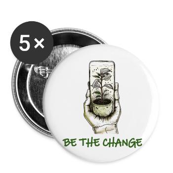 Soyez le changement - Lot de 5 petits badges (25 mm) - blanc - Devant