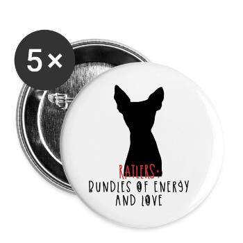 Ratlers: bundles of energy and love - Buttons small 1''/25 mm (5-pack) - white - Front