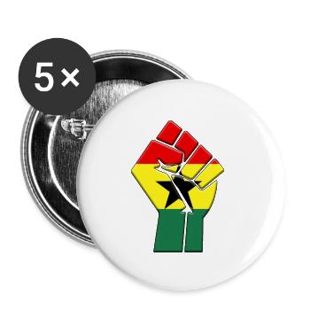 Ghana Afrikanische Flagge Land Stolz Einheimische Abstammung - Buttons klein 25 mm (5er Pack) - Weiß - Vorne