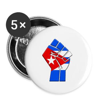 Kuba Flagge Kubanischer Country Pride Einheimische Abstammung - Buttons klein 25 mm (5er Pack) - Weiß - Vorne