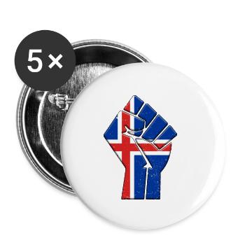Iceland Flag Icelandic Country Pride Native - Buttons small 1''/25 mm (5-pack) - white - Front