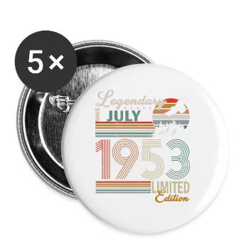 JULI 1953 - Buttons klein 25 mm (5er Pack) - Weiß - Vorne