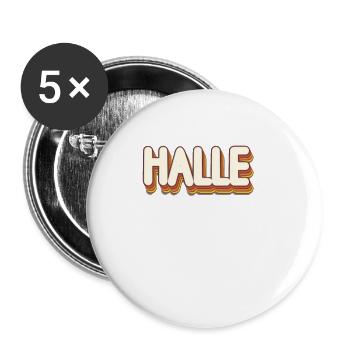 Halleserin Halleser Halle - Lot de 5 petits badges (25 mm) - blanc - Devant