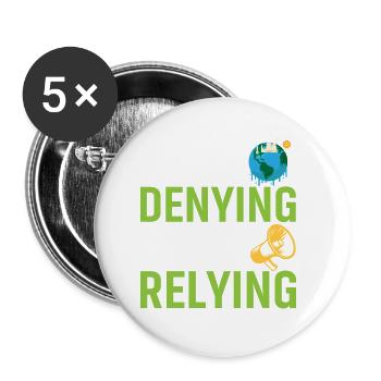 Arrêtez de nier Commencer à compter - Lot de 5 petits badges (25 mm) - blanc - Devant