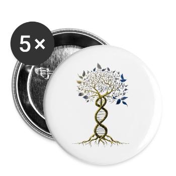DNA Tree of Life Genetics Biologist Science Earth - Buttons small 1''/25 mm (5-pack) - white - Front