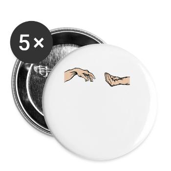 Geste de la main italien Création d'Adam Parody - Lot de 5 petits badges (25 mm) - blanc - Devant