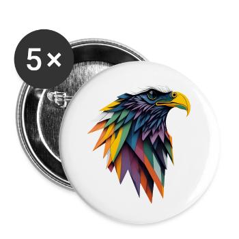 Polygonal Eagle Head - Buttons small 1''/25 mm (5-pack) - white - Front