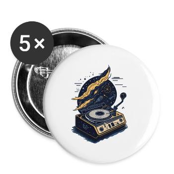 Galactic Vinyl Record Player - Buttons small 1''/25 mm (5-pack) - white - Front