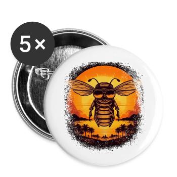 bee whisperer bumble bee sayings quote insect - Buttons klein 25 mm (5er Pack) - Weiß - Vorne