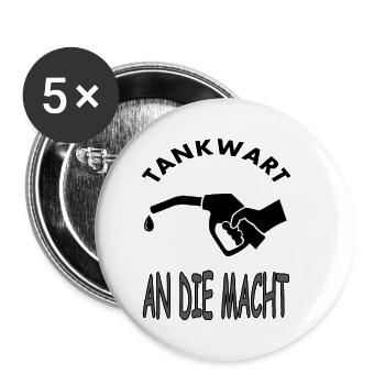 Gas station attendant to power gas station refuel gift - Buttons small 1''/25 mm (5-pack) - white - Front