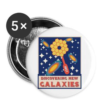 Neue Galaxien entdecken - Buttons klein 25 mm (5er Pack) - Weiß - Vorne
