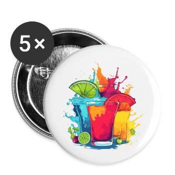 Les Cocktails 1 - Lot de 5 petits badges (25 mm) - blanc - Devant