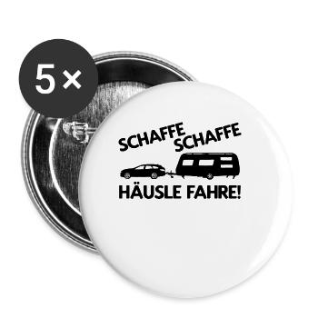 Campingplatz Wohnwagen Lustiges Camping - Buttons klein 25 mm (5er Pack) - Weiß - Vorne
