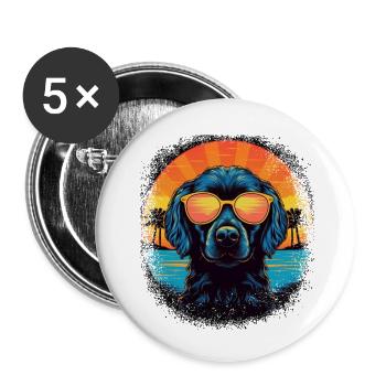 Beagle Love Love Beagle Père Citation Drôle - Lot de 5 petits badges (25 mm) - blanc - Devant