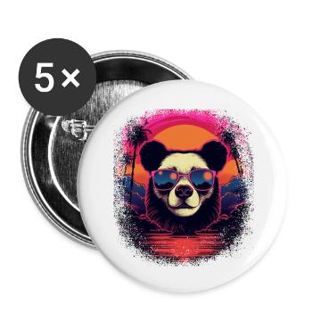Ice Bear Geek Blagues Humour Cadeau Idée Cadeau Amusant - Lot de 5 petits badges (25 mm) - blanc - Devant