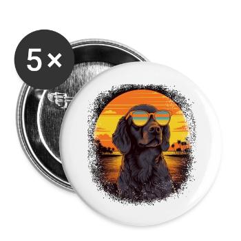 Beagle Lover Cadeau Beagle Père Idée cadeau - Lot de 5 petits badges (25 mm) - blanc - Devant