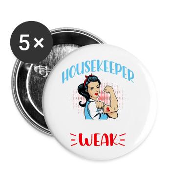 Housekeeper Not For The Weak - Buttons klein 25 mm (5er Pack) - Weiß - Vorne
