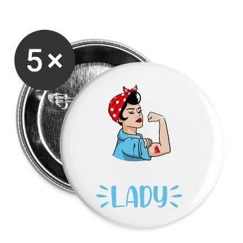 Cleaning Lady - Buttons small 1''/25 mm (5-pack) - white - Front
