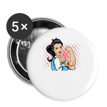 Cleaning Lady - Buttons klein 25 mm (5er Pack) - Weiß - Vorne