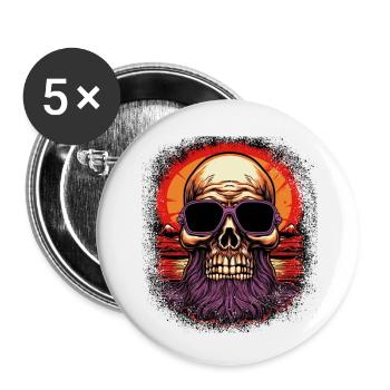 gift idea birthday present idea happy - Buttons klein 25 mm (5er Pack) - Weiß - Vorne