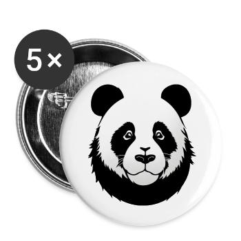 Cute panda – animal print for children and teenagers - Buttons small 1''/25 mm (5-pack) - white - Front