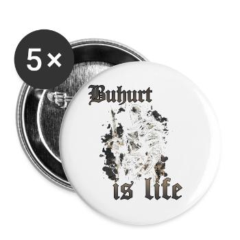 Bouhourt Knight Compétition Buhurt Tournoi Guerrier - Lot de 5 petits badges (25 mm) - blanc - Devant