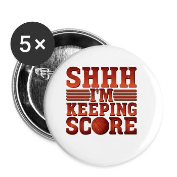 Shhh, I'm Keeping Score 5 - Buttons klein 25 mm (5er Pack) - Weiß - Vorne