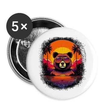 birthday present panda bear quote funny sayings - Buttons klein 25 mm (5er Pack) - Weiß - Vorne