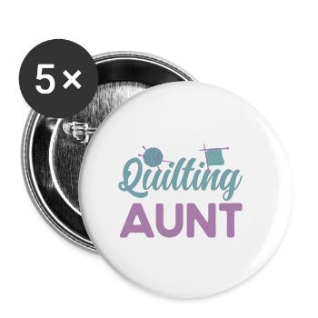 Quilten Geschenk Nähen Stricken Quilter - Buttons klein 25 mm (5er Pack) - Weiß - Vorne