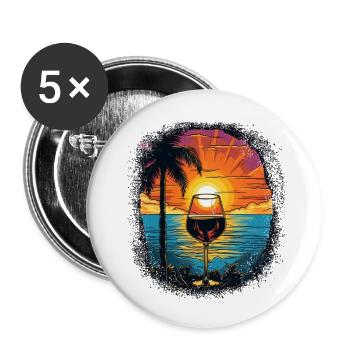 alcool génial ivre geek blagues alcoolisées - Lot de 5 petits badges (25 mm) - blanc - Devant