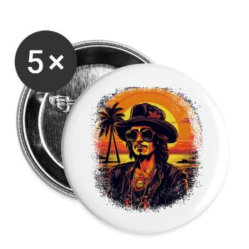 ride movies construction excavator - Buttons klein 25 mm (5er Pack) - Weiß - Vorne