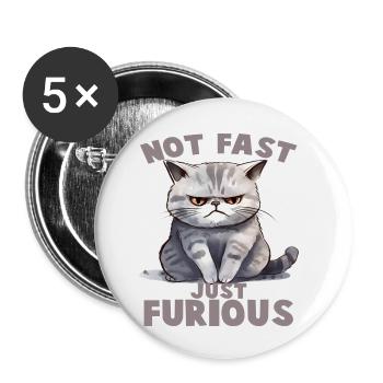 Not Fat just Furious - Buttons small 1''/25 mm (5-pack) - white - Front