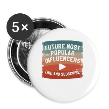 Les futurs influenceurs les plus populaires aiment et s’abonnent - Lot de 5 petits badges (25 mm) - blanc - Devant