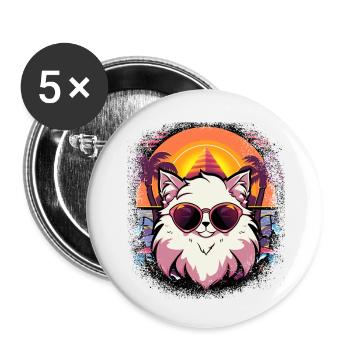 drôles de dictons avocats pet avogato noeud papillon guenon - Lot de 5 petits badges (25 mm) - blanc - Devant