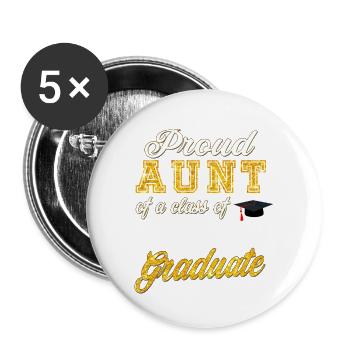Abschluss 2023 - Stolze Tante eines Jahrgangs 2023 - Buttons klein 25 mm (5er Pack) - Weiß - Vorne