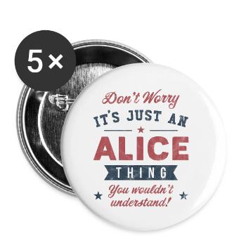 Its an Alice thing - Buttons small 1''/25 mm (5-pack) - white - Front