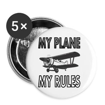 Pilote Avion Flying Airfield Cadeau - Lot de 5 petits badges (25 mm) - blanc - Devant