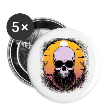 Quote Present Bday Beard Accessory Store - Buttons small 1''/25 mm (5-pack) - white - Front