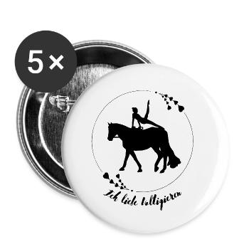 Ich liebe Voltigieren - Buttons klein 25 mm (5er Pack) - Weiß - Vorne